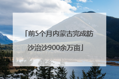 前5个月内蒙古完成防沙治沙900余万亩