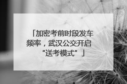 加密考前时段发车频率，武汉公交开启“送考模式”
