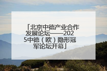 北京中德产业合作发展论坛——2025中德（欧）隐形冠军论坛开幕