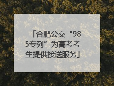 合肥公交“985专列”为高考考生提供接送服务