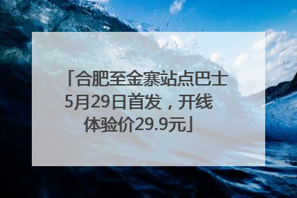 合肥至金寨站点巴士5月29日首发，开线体验价29.9元