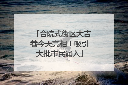 合院式街区大吉巷今天亮相！吸引大批市民涌入