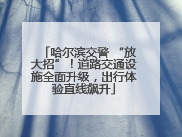 哈尔滨交警 “放大招”！道路交通设施全面升级，出行体验直线飙升