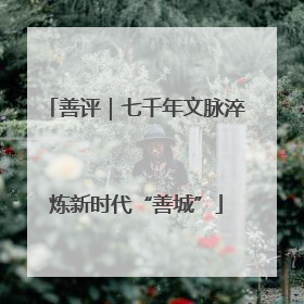 善评｜七千年文脉淬炼新时代“善城”