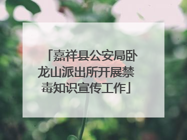 嘉祥县公安局卧龙山派出所开展禁毒知识宣传工作