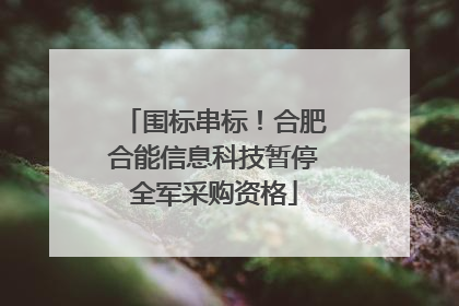 围标串标！合肥合能信息科技暂停全军采购资格