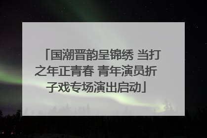 国潮晋韵呈锦绣 当打之年正青春 青年演员折子戏专场演出启动