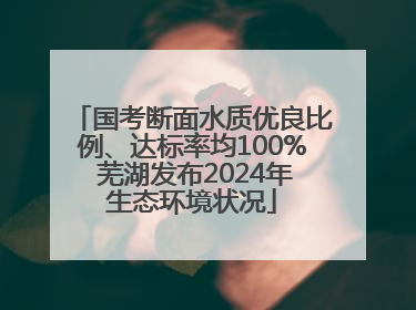 国考断面水质优良比例、达标率均100% 芜湖发布2024年生态环境状况