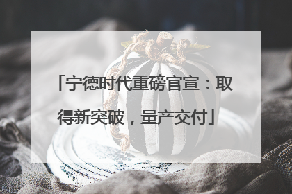 宁德时代重磅官宣：取得新突破，量产交付