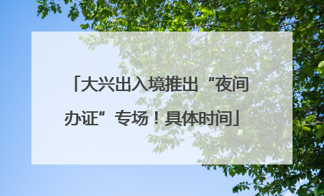 大兴出入境推出“夜间办证”专场！具体时间