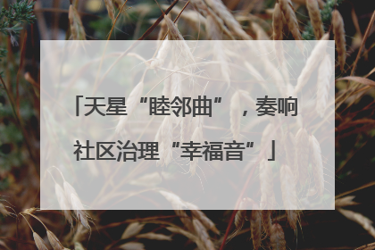 天星“睦邻曲”，奏响社区治理“幸福音”