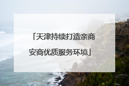 天津持续打造亲商安商优质服务环境