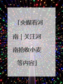 央媒看河南｜关注河南抢收小麦等内容