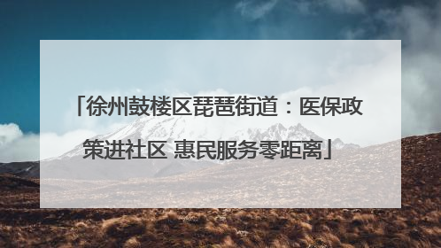 徐州鼓楼区琵琶街道：医保政策进社区 惠民服务零距离