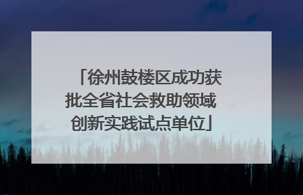 徐州鼓楼区成功获批全省社会救助领域创新实践试点单位