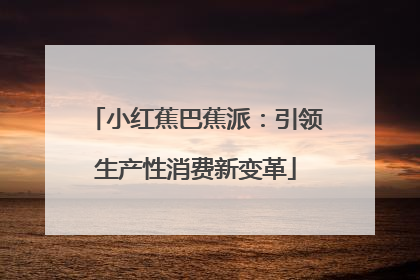 小红蕉巴蕉派：引领生产性消费新变革