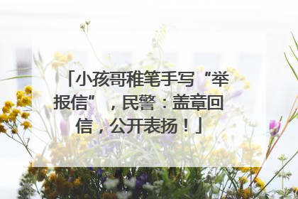 小孩哥稚笔手写“举报信”，民警：盖章回信，公开表扬！