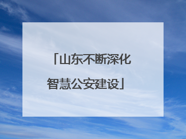 山东不断深化智慧公安建设