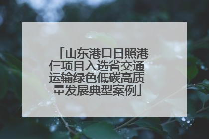 山东港口日照港仨项目入选省交通运输绿色低碳高质量发展典型案例