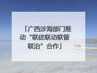 广西涉海部门推动“联建联动联管联治”合作