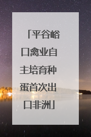 平谷峪口禽业自主培育种蛋首次出口非洲