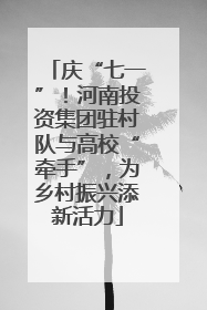 庆“七一”！河南投资集团驻村队与高校“牵手”，为乡村振兴添新活力