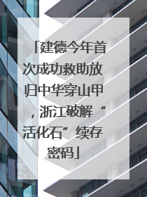 建德今年首次成功救助放归中华穿山甲，浙江破解“活化石”续存密码