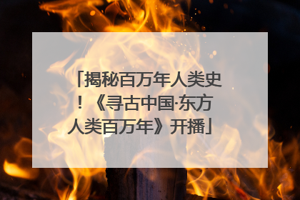 揭秘百万年人类史！《寻古中国·东方人类百万年》开播