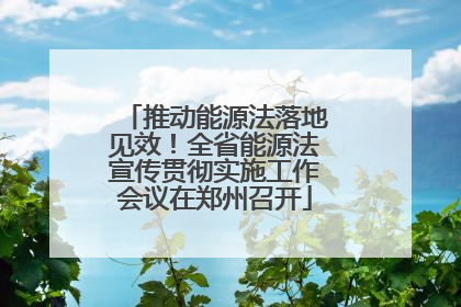 推动能源法落地见效！全省能源法宣传贯彻实施工作会议在郑州召开