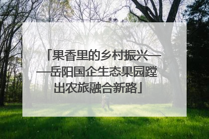 果香里的乡村振兴——岳阳国企生态果园蹚出农旅融合新路