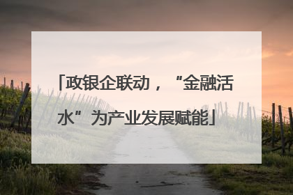 政银企联动，“金融活水”为产业发展赋能