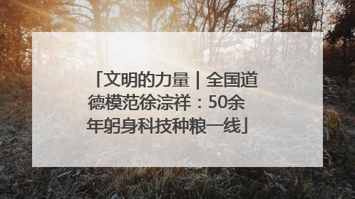 文明的力量｜全国道德模范徐淙祥：50余年躬身科技种粮一线