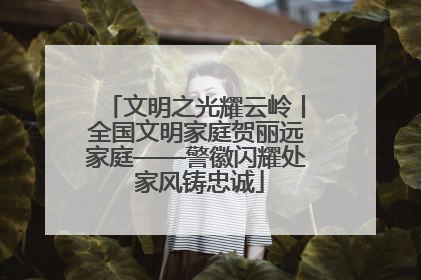 文明之光耀云岭丨全国文明家庭贺丽远家庭——警徽闪耀处 家风铸忠诚