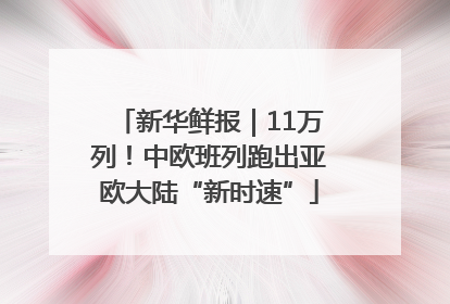 新华鲜报｜11万列！中欧班列跑出亚欧大陆“新时速”