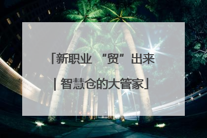 新职业 “贸”出来｜智慧仓的大管家