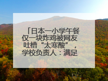 日本一小学午餐仅一块炸鸡被网友吐槽“太寒酸”，学校负责人：满足每餐600千卡的标准