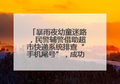 暴雨夜幼童迷路，民警辅警借助超市快递系统排查“手机尾号”，成功联系上家长