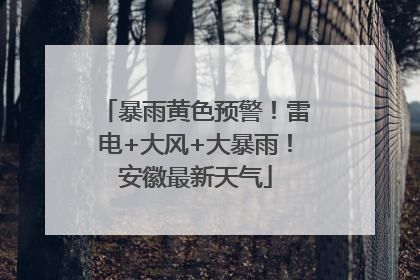 暴雨黄色预警！雷电+大风+大暴雨！安徽最新天气