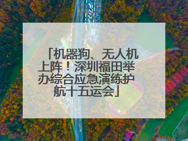 机器狗、无人机上阵！深圳福田举办综合应急演练护航十五运会