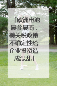 欧洲电池展参展商：美关税政策不确定性给企业投资造成混乱