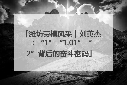 潍坊劳模风采｜刘英杰：“1”“1.01”“2”背后的奋斗密码