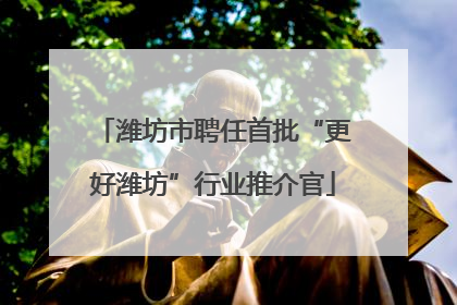 潍坊市聘任首批“更好潍坊”行业推介官