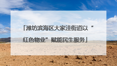 潍坊滨海区大家洼街道以“红色物业”赋能民生服务