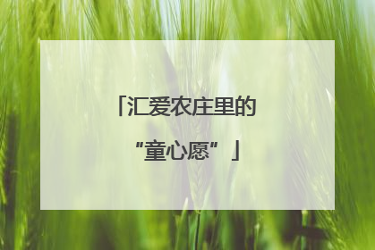 汇爱农庄里的“童心愿”