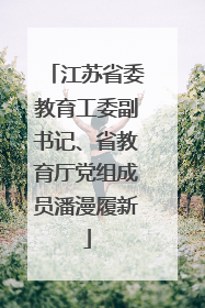 江苏省委教育工委副书记、省教育厅党组成员潘漫履新
