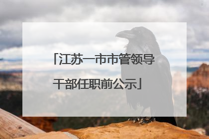 江苏一市市管领导干部任职前公示