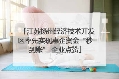 江苏扬州经济技术开发区率先实现惠企资金“秒到账” 企业点赞