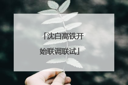 沈白高铁开始联调联试