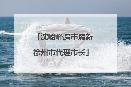 沈峻峰跨市履新徐州市代理市长