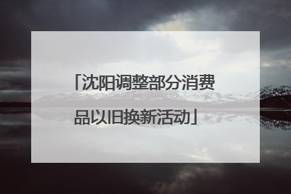 沈阳调整部分消费品以旧换新活动